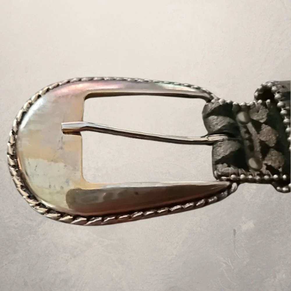 Elite Womens Belt with Buckle Brown and Black Print With Bead Accent 30